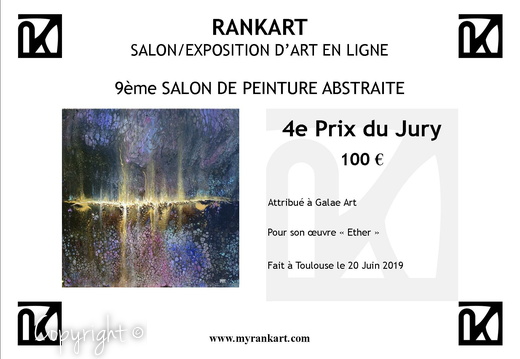 Salon de Peinture Abstraite, Rankart - 4ème Prix du Jury (Juin 2019)
