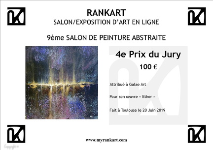 Salon de Peinture Abstraite, Rankart - 4ème Prix du Jury (Juin 2019)